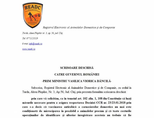 Scrisoare deschisa catre prim ministrul Romaniei